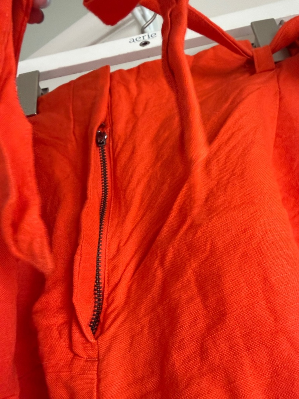 LOFT Orange High-Waist Tie Paperbag Shorts - Picture 3 of 7